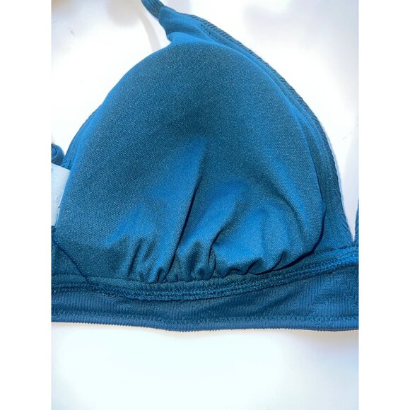 Shade & Shore Womens Triangle Bikini Top Size L (12-14) Blue Textured Swimwear - Picture 7 of 7